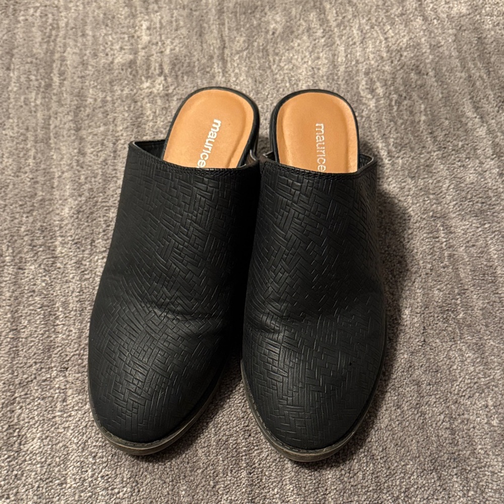 Maurices Textured Black Mules